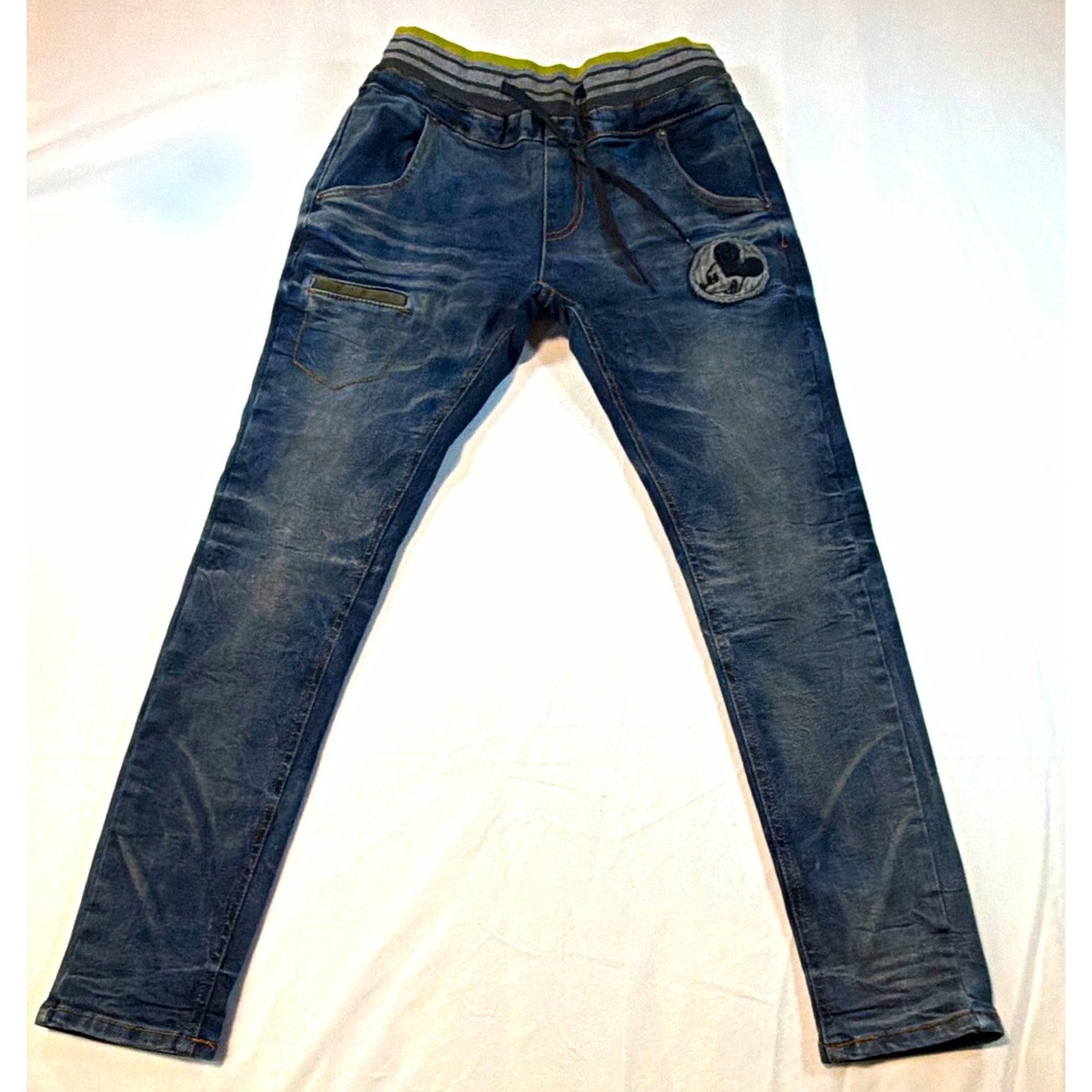 Tony Denim by Designer Club Boys S Blue Slim Fit Jeans Mickey patch Disney